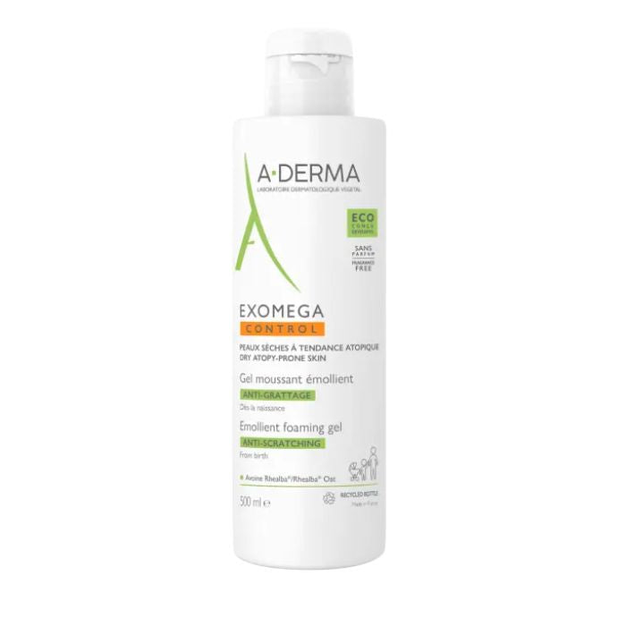 A-Derma Exomega Control Gel Espuma Lavante, 500 ml