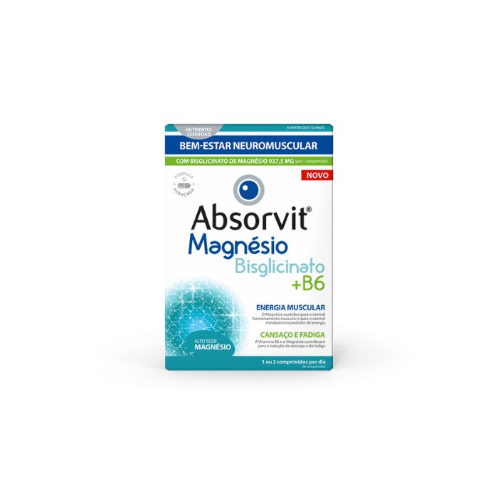 Absorvit Magnésio Bisglicin+B6, 60 Comprimidos