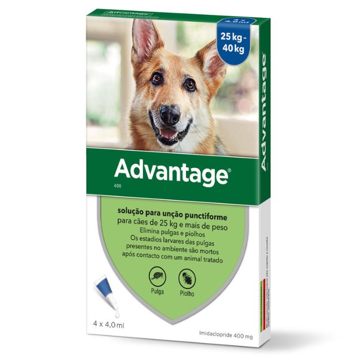Advantage 4 ml x 4 Pipetas Cão, 25-40Kg