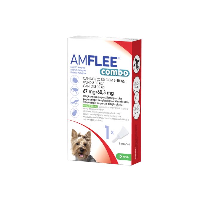 Amflee Combo 67/60, 3mg Pipeta Cão 2-10 Kg