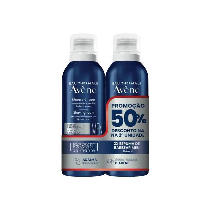 Avène Homem Pack Duplo Espuma de Barbear, 2 X 200 ml 50% Desconto na 2ª Unidade