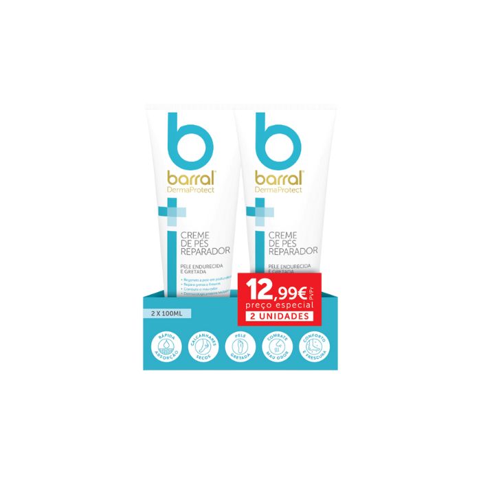 Barral DremaProtect Creme de Pés Reparador, 2 x 100 ml