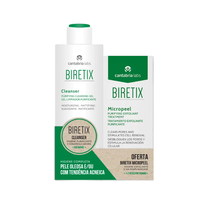 Biretix Gel de Limpeza Puificante 200 ml + Oferta Biretix Micropeel 50 ml