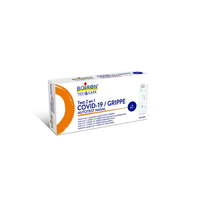Teste nasal 2 em 1 Boiron Test&Care para Covid-19 e Gripe