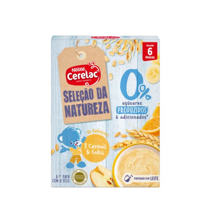 Cerelac Seleção da Natureza 0% Açúcares 8 Cereais & Frutas, 180 g