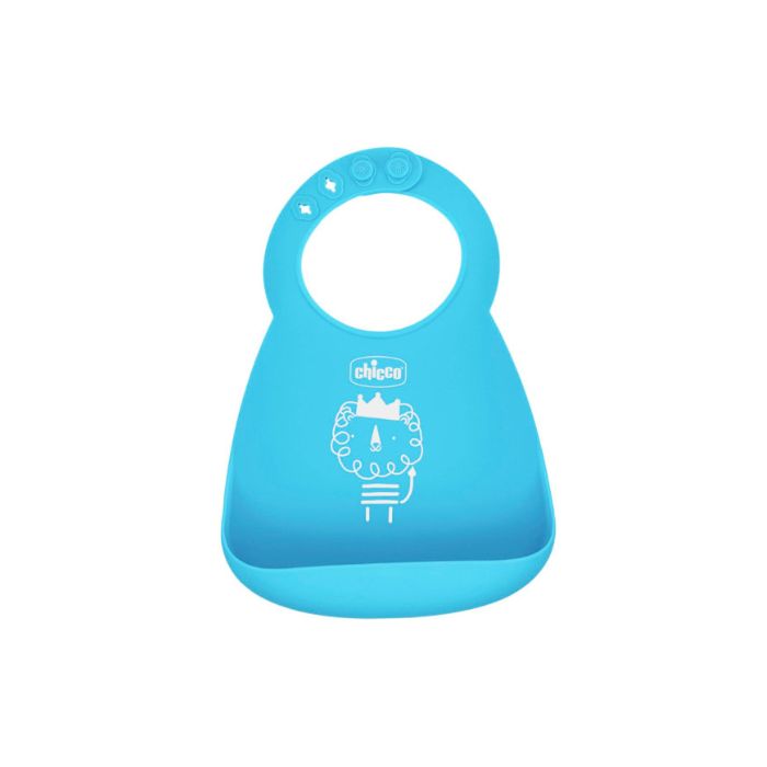 Chicco Babete Silicone Azul, 6M+