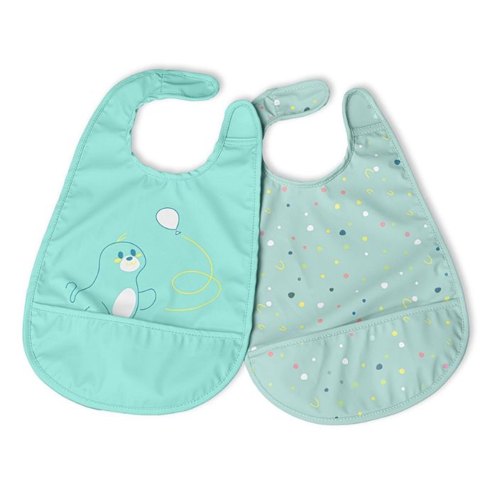 Chicco Babetes de Tecido Azul +6m, 2 Unidades