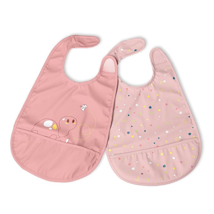 Chicco Babetes de Tecido Rosa+6m, 2 Unidades