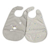 Chicco Babetes de Tecido Cinza +6m, 2 Unidades