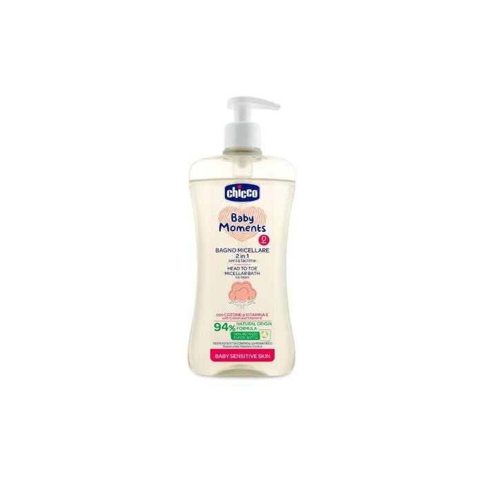Chicco Baby Moments Gel de Banho Micelar Pele Sensível, 500 ml