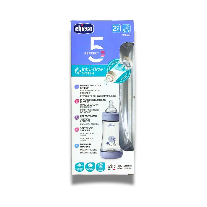 Chicco Biberão Perfect5 Azul, 240 ml