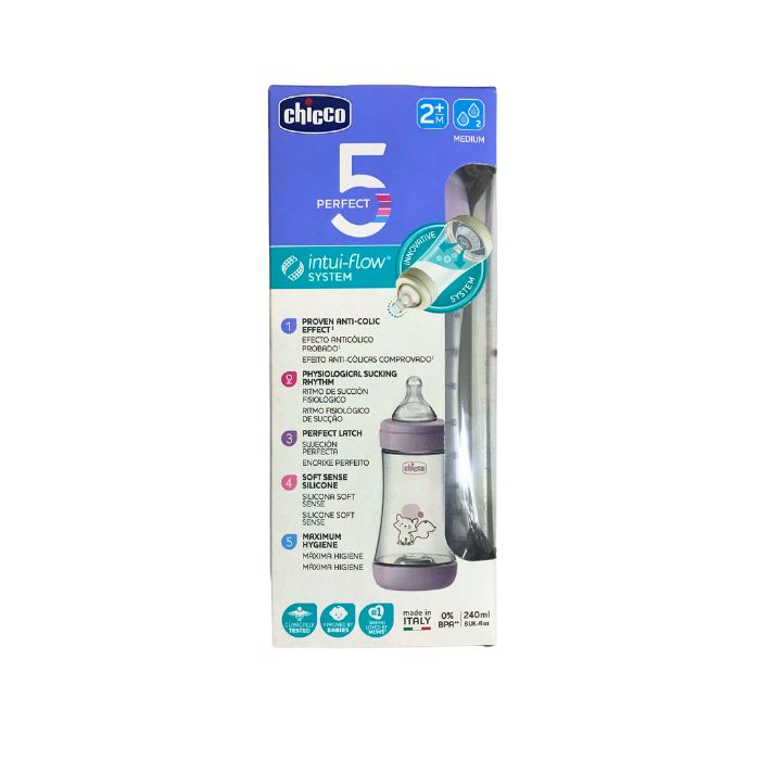 Chicco Biberão Perfect5 Rosa, 240 ml