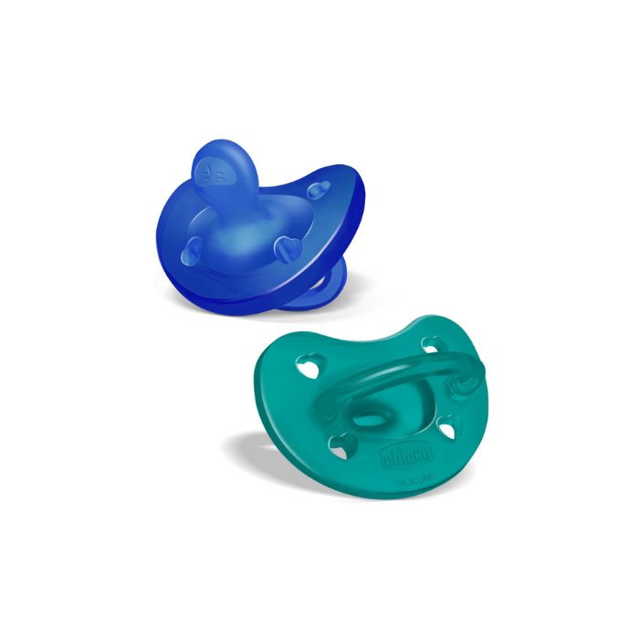 Chicco Chupeta de Silicone Physio Soft Azul, 16-36M x2