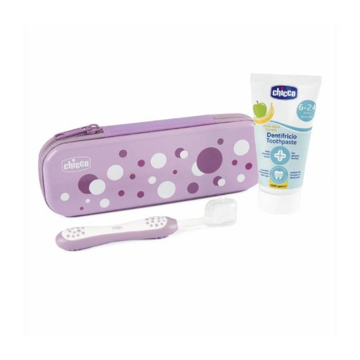 Chicco Conjunto Higiene Oral Lilás 6M+