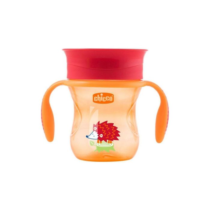 Chicco Perfect Cup Copo de Refeição 360º Laranja 12m+, 200 ml