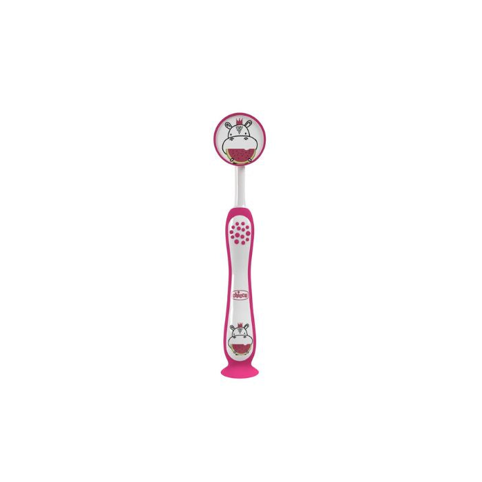Chicco Escova Dente de Leite Hippo Rosa, 3-6 anos