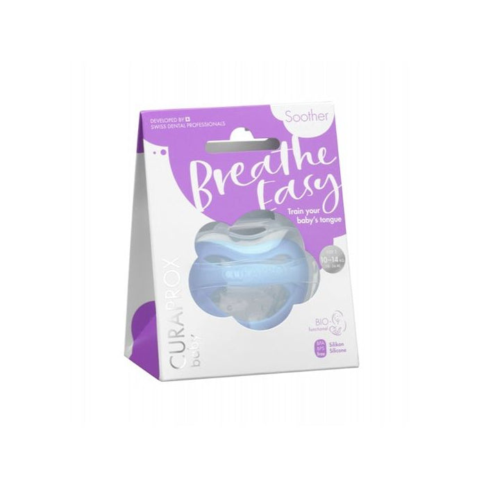 Curaprox Baby Breath Easy Chupeta Silicone Azul 7-18 Meses, Tamanho 1