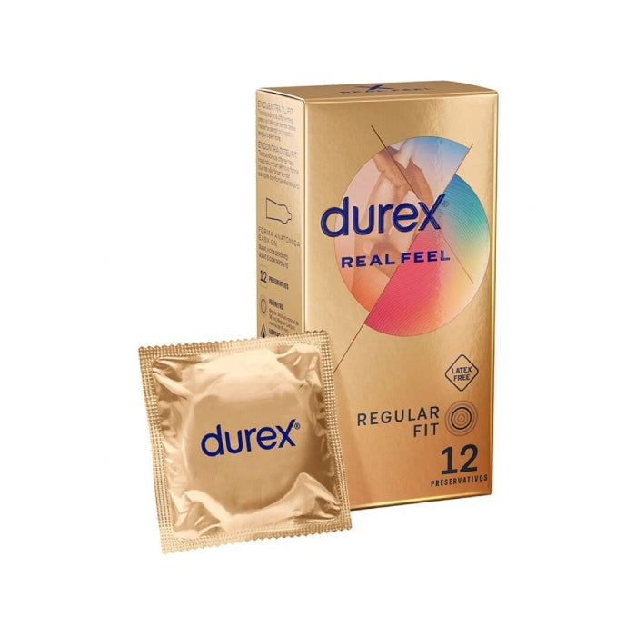 Durex Real Feel Regular Fit, 12 Preservativos