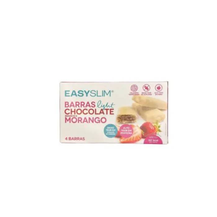 Easyslim Barras Chocolate Branco e Morango, 4 Unidades