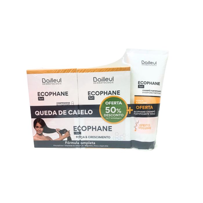 Ecophane Fort, 60 Comprimidos x2 50% na 2ª Unidade + Champô Fort, 100 ml