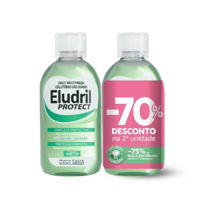 Eludril Protect Pack Colutório 70% Desconto na 2ª Unidade, 2 X 500 ml