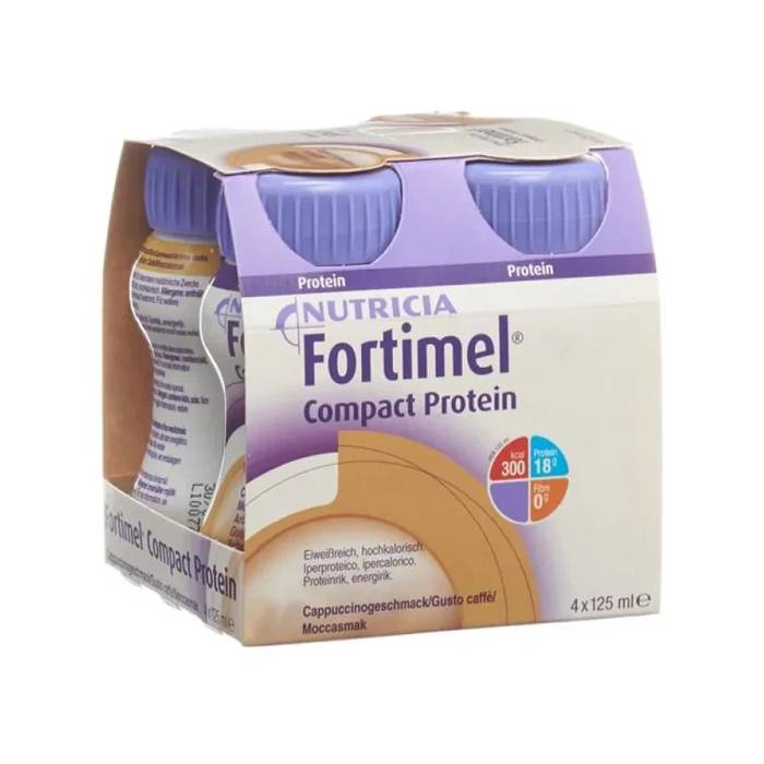 Fortimel Compact Protein Cafe, 125 ml X 4 Unidades