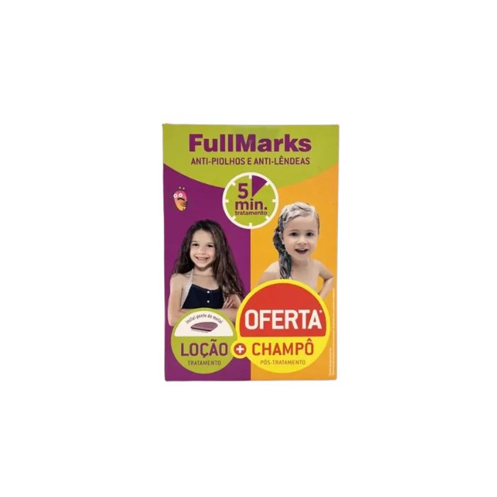 FullMarks Loção Anti-Piolhos, 100 ml + Champô Pós-Tratamento 150, ml + Pente