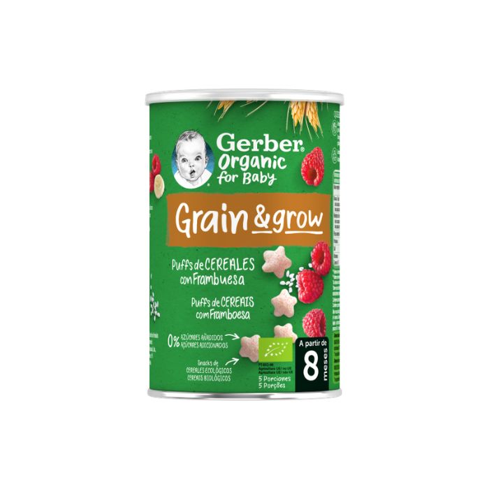 Gerber Bio NutriPuffs Framboesa, 35g 8M+