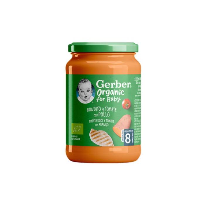 GERBER ORG BATATA DOCE TOMATE FRANGO 190G