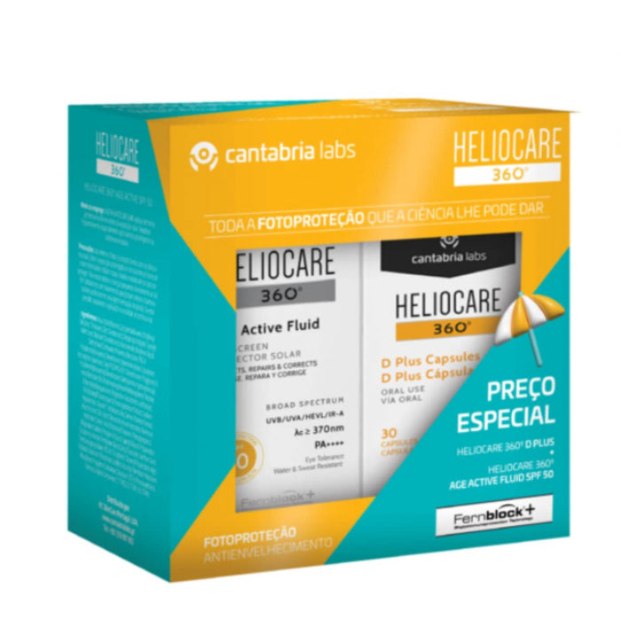 Heliocare Pack 360 º Age Active Fluid SPF 50 50 ml + D Plus 30 Cápsulas