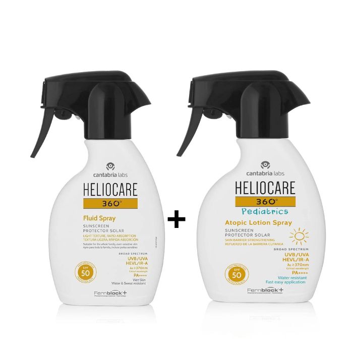 Heliocare Pack 360º Fluid Spray 250 ml + Pediatrics Atopic Lotion Spray 250 ml