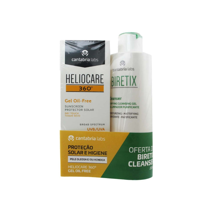 Heliocare 360º Pack Gel Oil Free SPF50 50 ml + Biretix Gel de Limpeza 200 ml