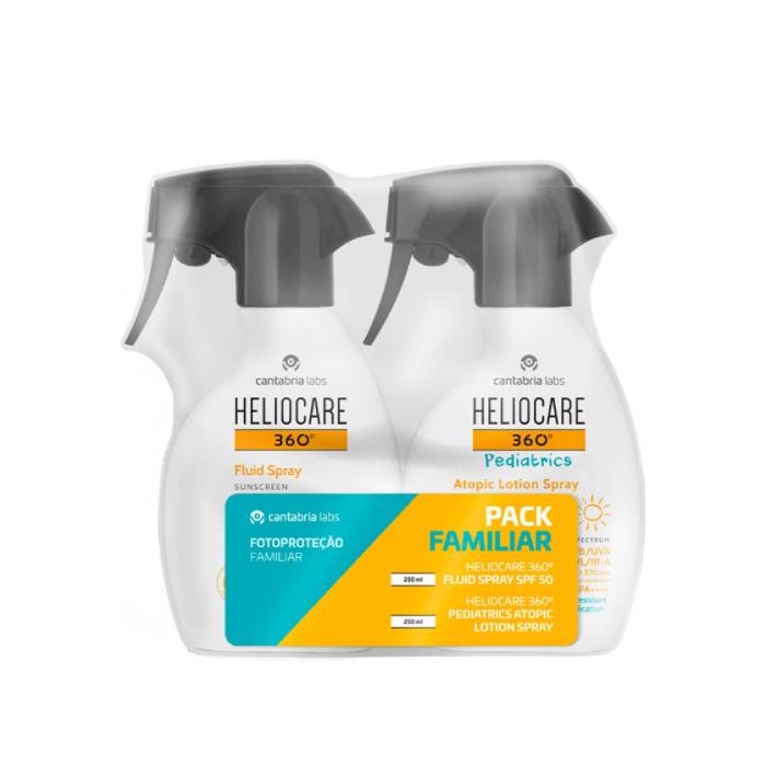 Heliocare 360º Spray Fluído SPF50+ 250 ml + Loção Spray Pediátrico SPF50+ 250 ml