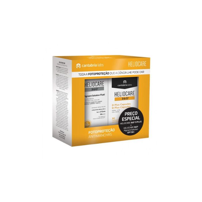 Heliocare 360º Pigment Solution Fluido SPF50+ 50 ml + D Plus, 30 Cápsulas