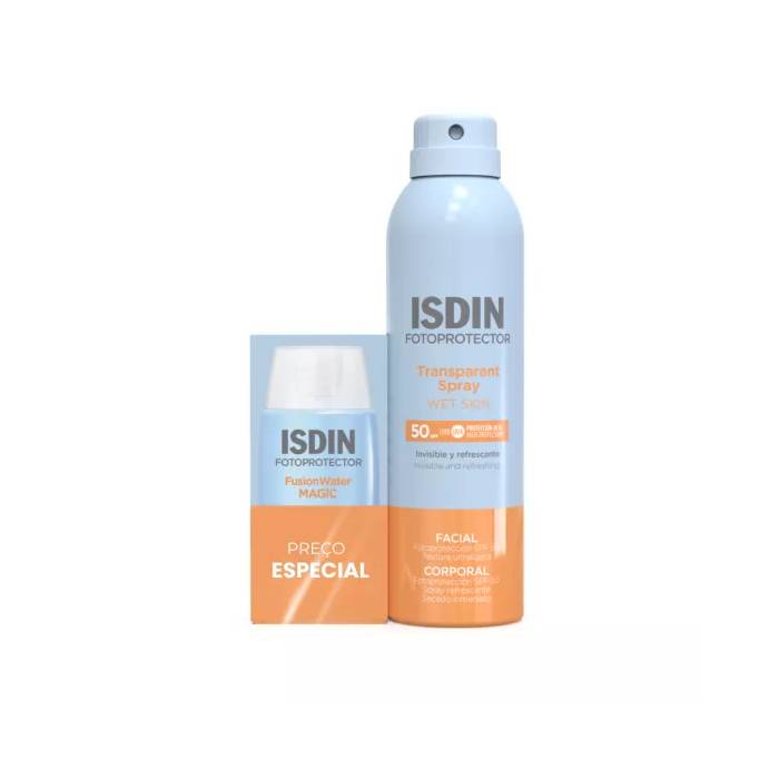 Isdin Fotoprotetor Pack Transparent Spray SPF50+ 100 ml + Fusion Water Magic 50 ml