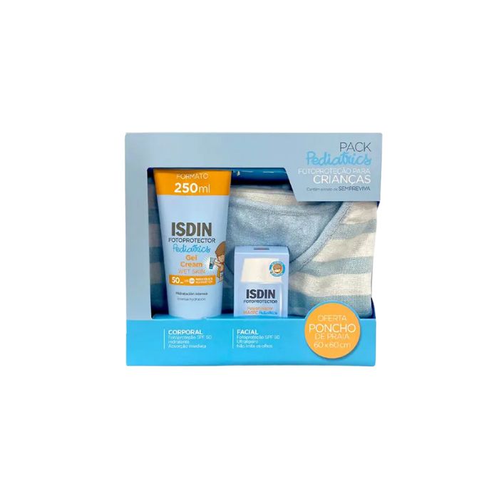 Isdin Pack Fotoprotection Pediatrics FusionWater Magic SPF50, 50 ml + Gel-Creme SPF50, 250 ml + Poncho