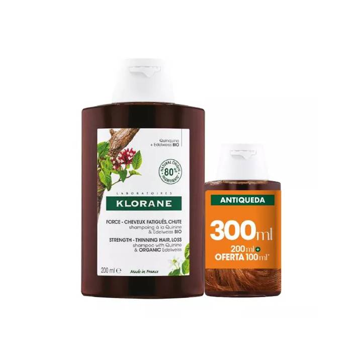 Klorane Bio Champô Quinina 200 ml + Oferta Champô 100 ml