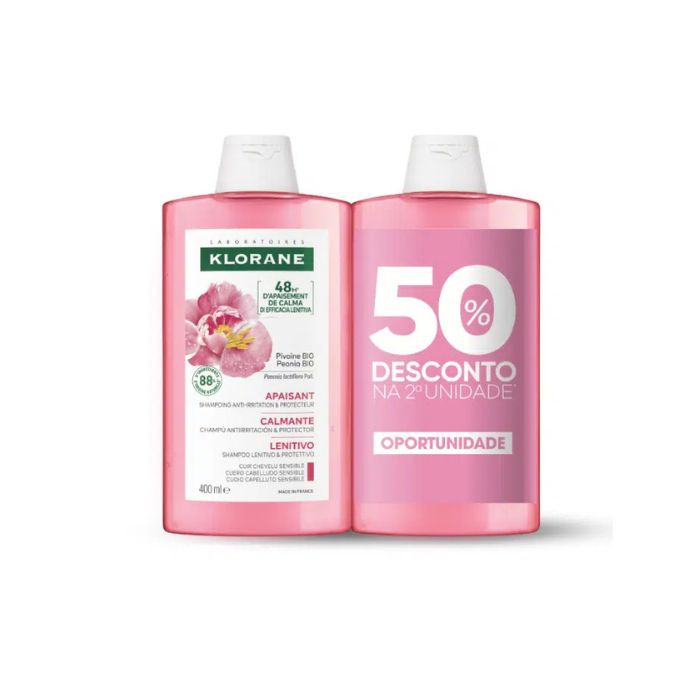 Klorane Capilar Champô Peonia, 400 ml x 2