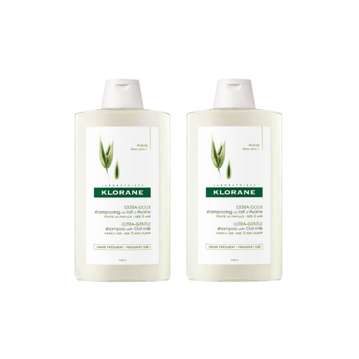 Klorane Champô Leite de Aveia, 2 x 400 ml