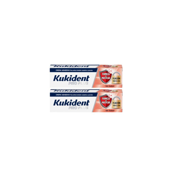 Kukident Pro Plus Creme Adesivo Sem Sabor, 2 x 40 g