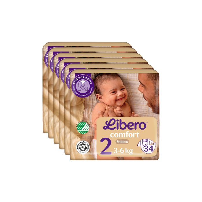 Libero Comfort 2 Fralda 3-6Kg, 6 X 34 Unidades