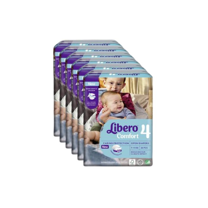 Libero Comfort 4 Fralda 7-11 Kg, 6 X 26 Unidades