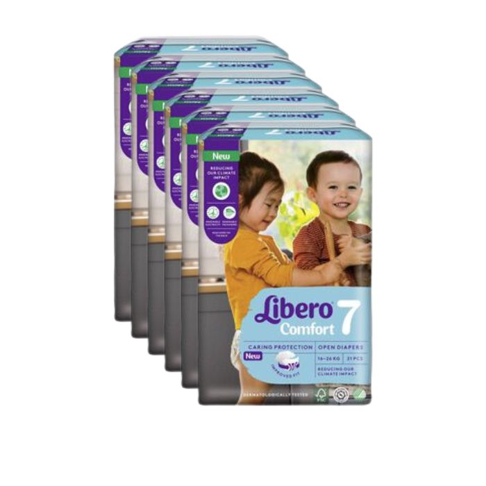 Libero Comfort 7 Fralda 16-26Kg, 6 X 21 Unidades