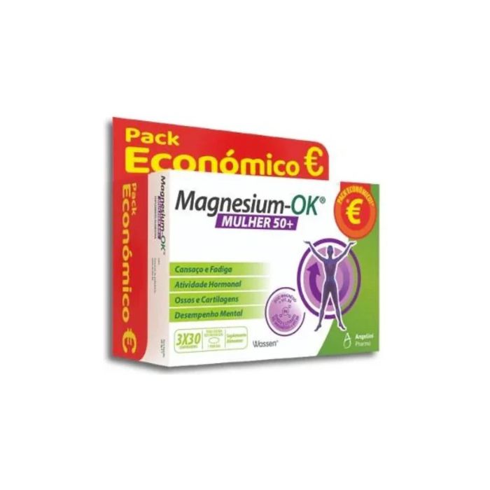Magnesium-OK Mulher 50+ Pack Económico, 30 Comprimidos x 3