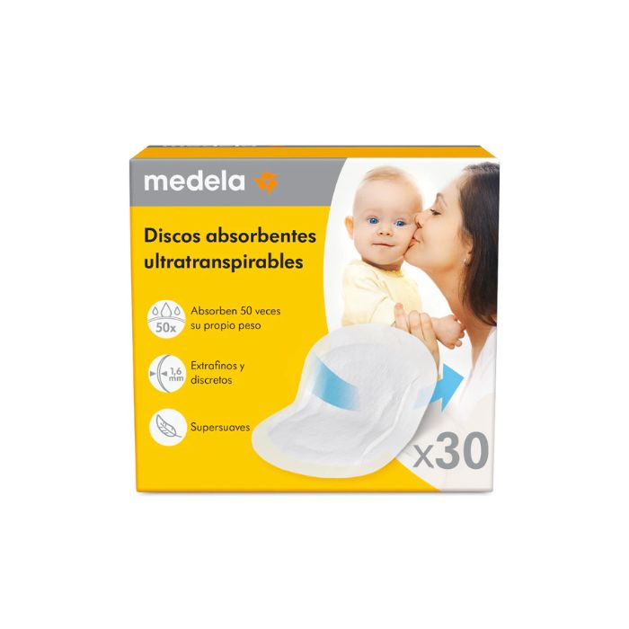 Medela Discos Absorventes Ultra Respiráveis, 30 Unidades