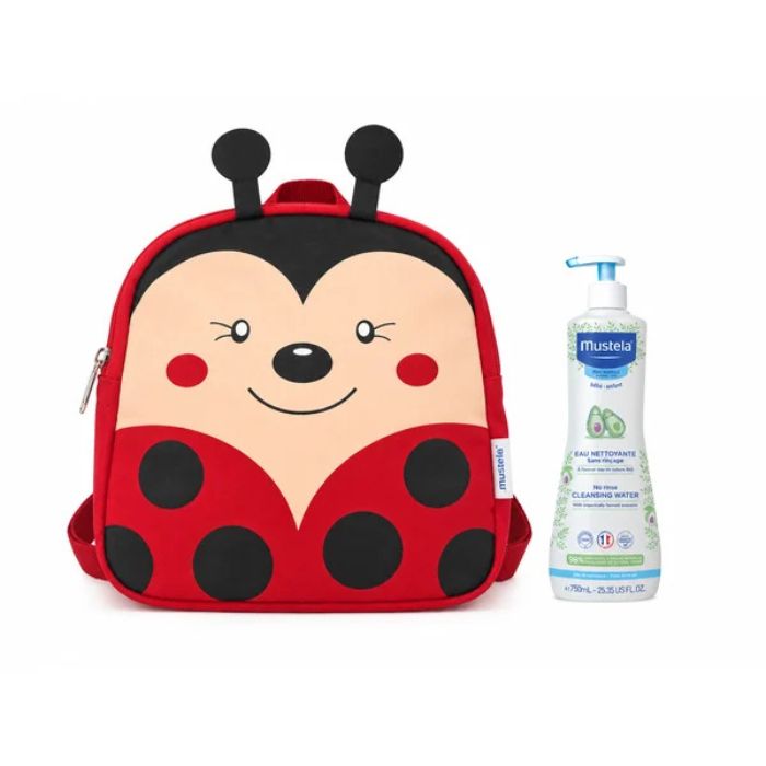 Mustela Bebé Água de Limpeza Sem Enxaguamento, 750 ml + Mochila Joaninha