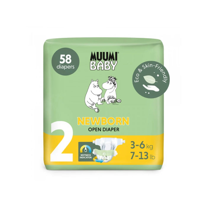 Muumi Baby Fraldas Newborn Tamanho 2, 58 Unidades