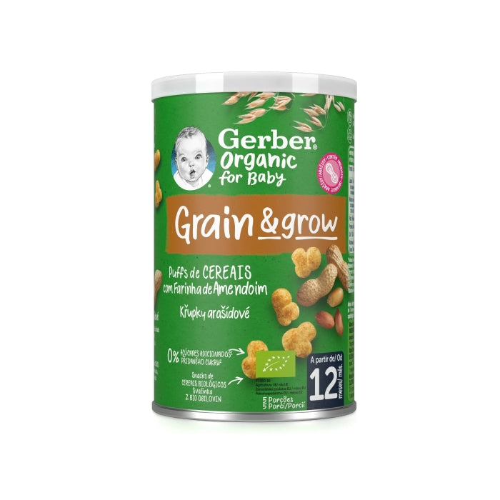 Gerber Organic Nutripuffs Amendoim 12 M +, 35 g