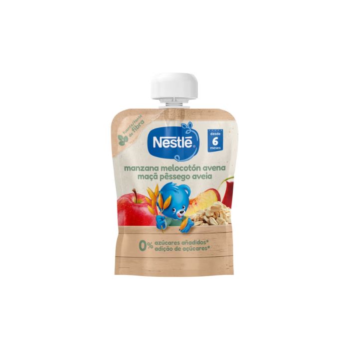 Nestlé Puré Maçã, Pêssego e Aveia 6m+, 90 g