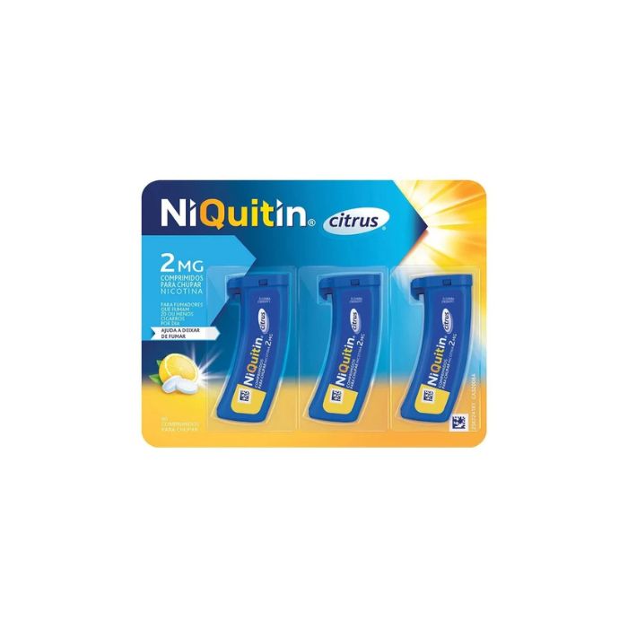 Niquitin Citrus 2 mg Recipiente Multidose, 60 Unidades Comprimidos Chupar